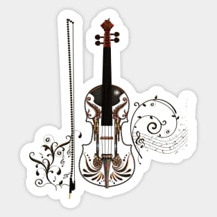 Awesome fantasy steampunk violin Sticker